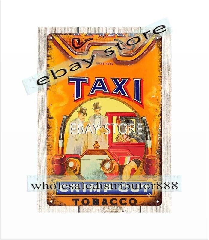 colorful wall art lodge cafes Taxi Pocket Tobacco Tin metal tin sign