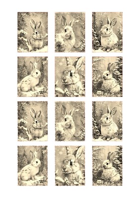 Aufkleber-Möbeltattoo-transparent-Shabby-Vintage-Winter-Hase-sepia-1402
