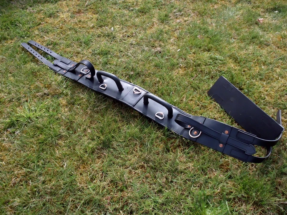 Voltigiergurt aus Leder m. Beinschlaufen festen Griffen Mini-Shetty -Kaltblut - Bild 3 von 4