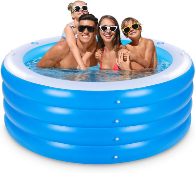 72  Inflatable Pool with Seating & Drink Holders - Perfect Summer Family Fun!