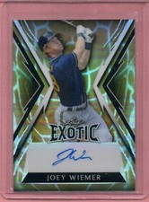 Joey Wiemer 2023 Leaf Exotic Rookie Auto Autograph RC 4/5 Brewers