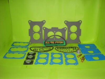 #ad FORD FE HOLLEY TRI POWER CARBURETOR REBUILD KITS MODERN FUEL FRIENDLY BLUE $139.95