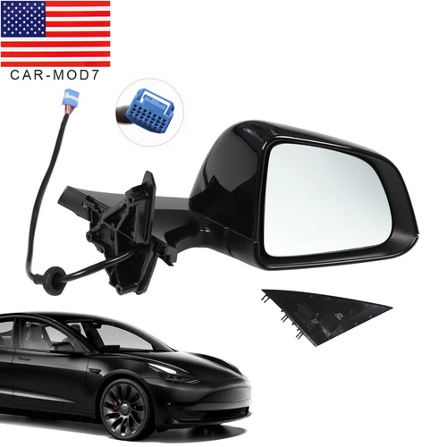 Right Passenger Side Mirror Power Fold Heated For Tesla Model y 2020-2023 Black