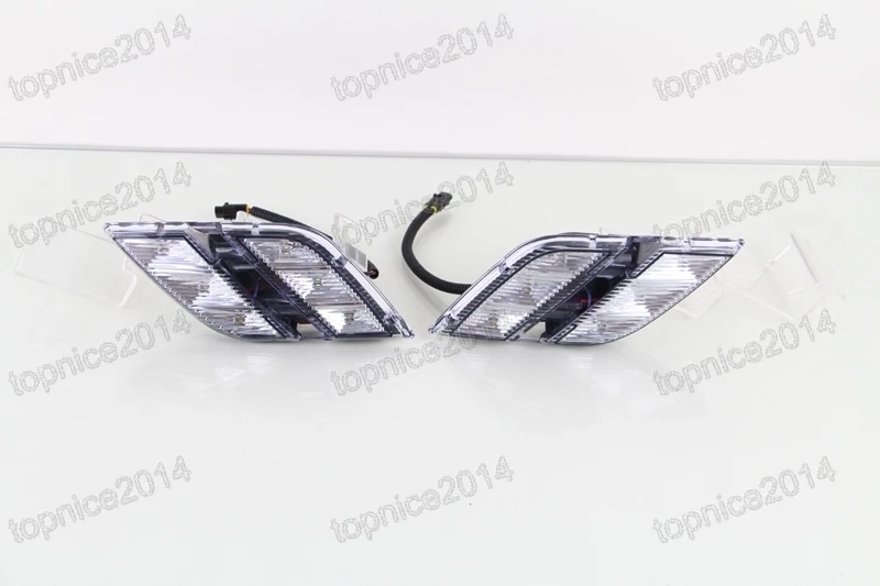 Luzes de circulação diurna LED DRL esquerda direita luzes de neblina par de lâmpadas para Peugeot 301 - Imagem 3 de 4