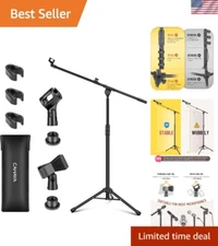 Professional Metal Tripod Mic Stand with Boom Arm - Ideal for Events & Recording