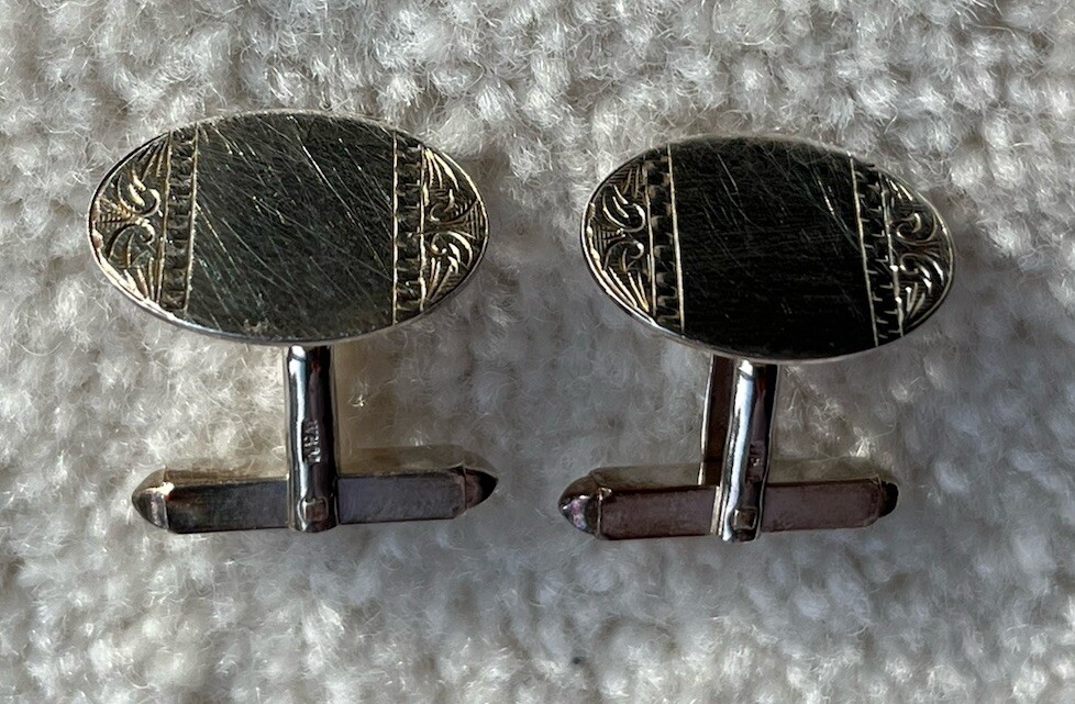 Hallmarked Vintage Solid Sterling Silver Cufflink… - image 3