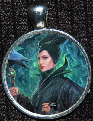 Sleeping Beauty Maleficent Villain Disney World Silver Pendant
