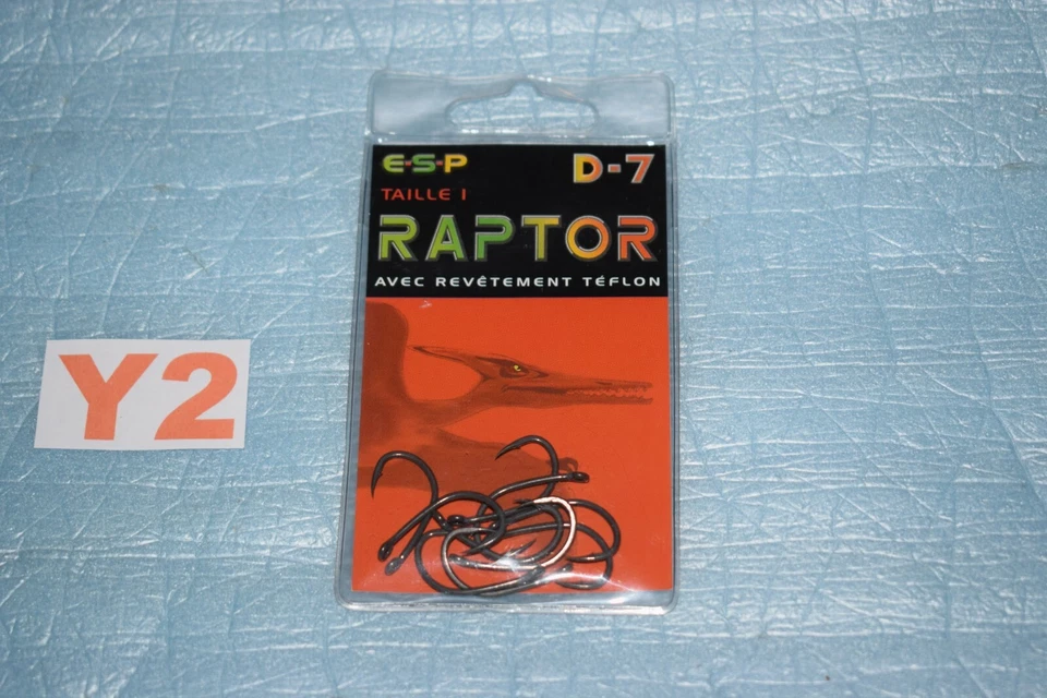 10 Hameçons carpes ESP RAPTOR D-7 taille n°1 neuf - Photo 1/1