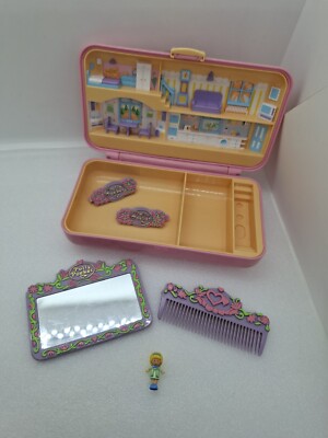 Polly Pocket Pretty Hair Set Dose Rosa Bluebird Haarspangen GRATIS VERSAND