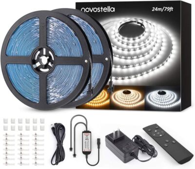 Novostella 79ft 24M Tunable LED Strip RF Control Tunable Warm/Daylight 3 Packs