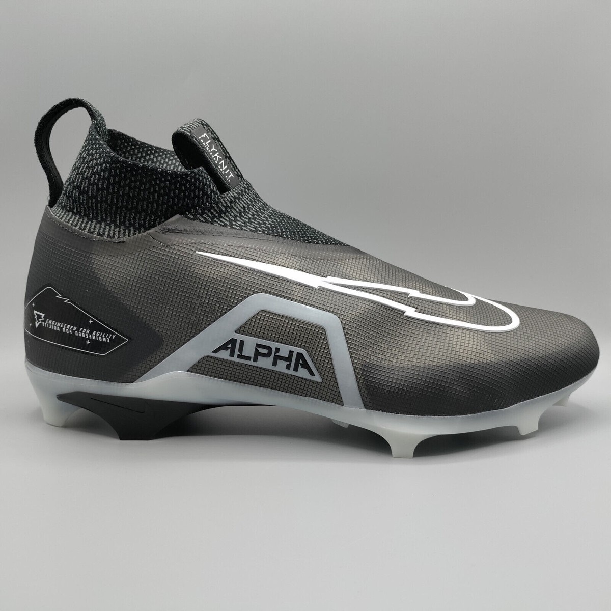 Nike Alpha Menace Elite 3 Ghost Football Cleats Size 16 W DH1350-100 New Nike Alpha Menace Elite 3 Ghost Black Football Cleats Mens  main image 2