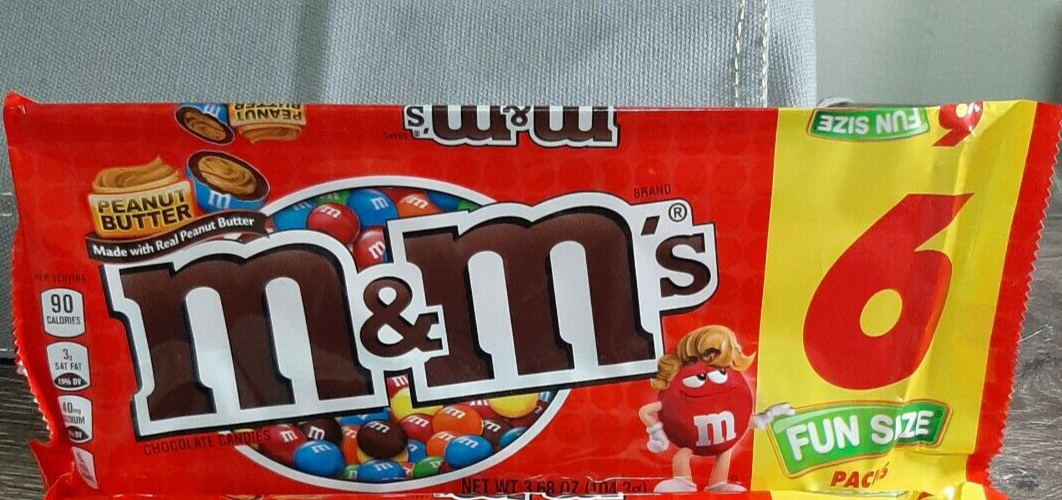 M&M Funsize 3.68 Oz 1pk of 6pcs Peanut Butter Chocolate-Brand New