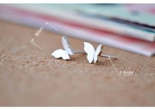 Solid 925 Sterling silver Butterfly Wing animal stud earrings Gift AJ