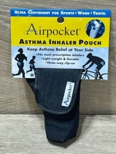 Airpocket Asthma Inhaler Pouch 3 Way Carrying Case Black   Lot of 2