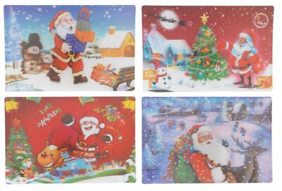 Set of 4 Festive Christmas 3D Dining Table Placemats / Place Mats - Xmas Decor