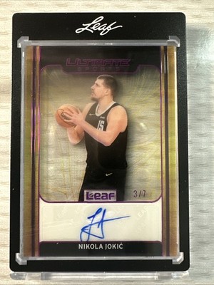 2026 Leaf Ultimate Sports Gold Leaf Clear Pink Nikola Jokic /7 Auto Autograph