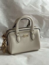 NWT COACH Mini Rowan Satchel Bag Charm In Chalk
