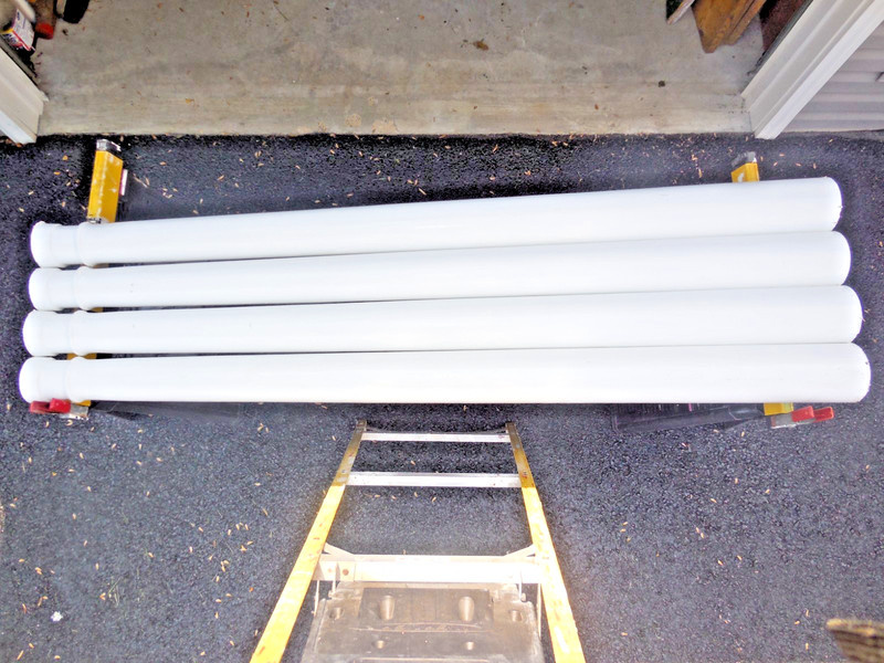 VINTAGE ROUND WOOD COLUMNS ~ 75" X 5 1/2" x 4 1/4" ~ LOT OF 4 OR INDIVIDUAL.