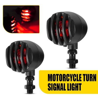 2pcs Universal LED Motorcycle Turn Signals Indicator Red Brake Tail Light Lamp