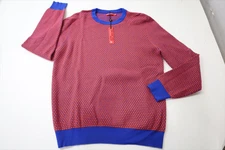 New Redvanly Thank Sweater Mens Size Medium Vermilion Crewneck 998F 01280606