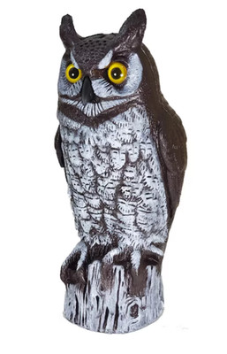 Dalen 16'' Natural Enemy Horned Owl Statue Scarecrow Repellant Birds Yard Garden