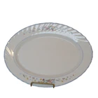 Arcopal France Victoria Oval Serving Platter 13" Opal Glass Floral Vintage 1990s