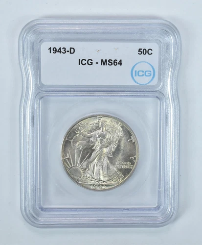 1943-D Walking Liberty Half Dollar MS64 ICG