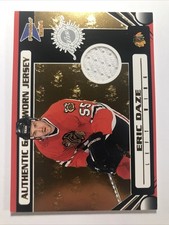 Eric Daze 2003-04 Pacific Prism #108 GAME USED JERSEY PATCH BLACKHAWKS /1185