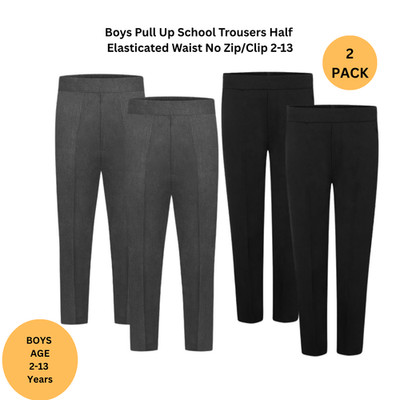 2er Pack JUNGEN PULLUP SCHULHOSEN halb elastisch Factory Outlet Direktpreise