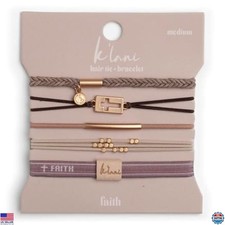 K'lani Faith Women's Boho Bracelets  Hair Ties Set   5 Elastic Accessories