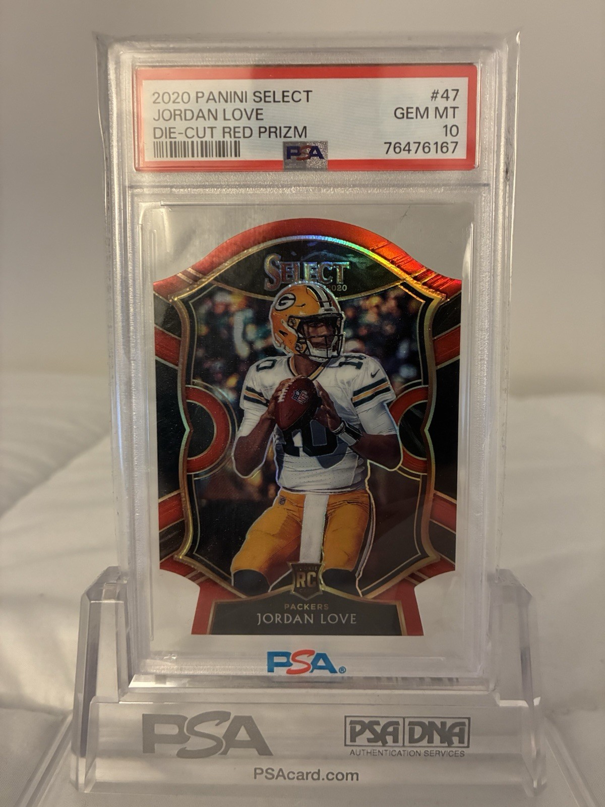 2020 Panini Select Jordan Love #47 Die Cut Red Prize Rookie RC PSA 10