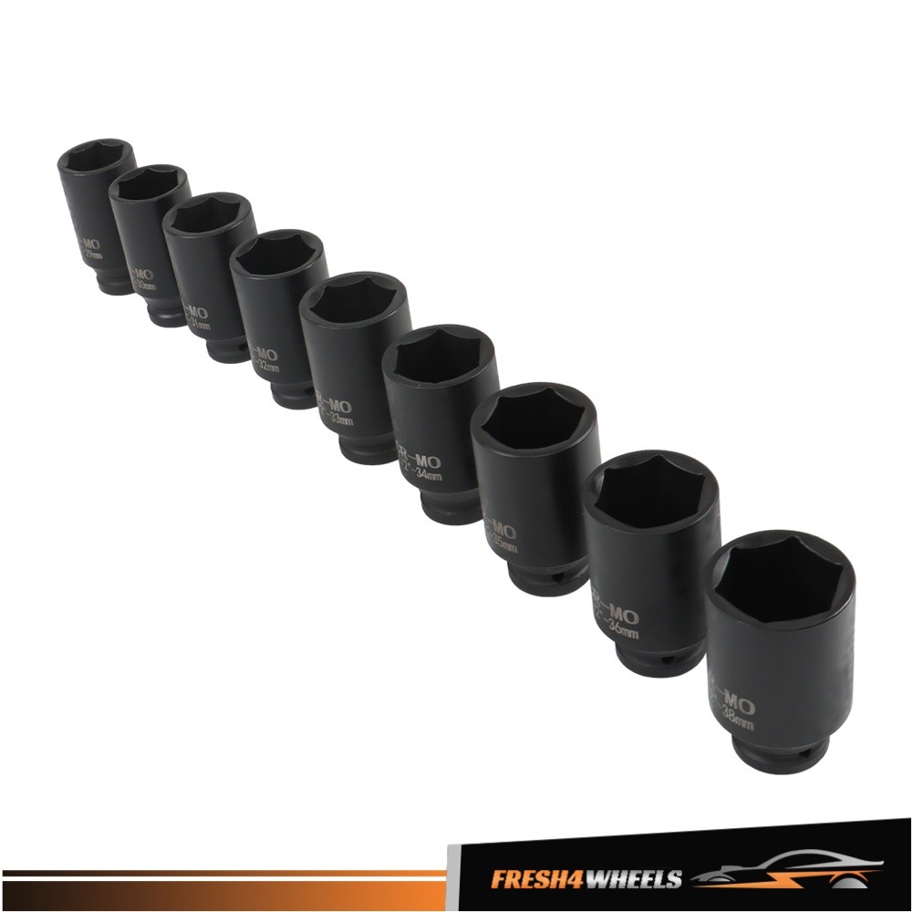 Dapetz ® 9pc 1/2 Drive Deep Impact Axle Hub Nut Socket Set 29 30 31 32 33  34 35 36 &38mm