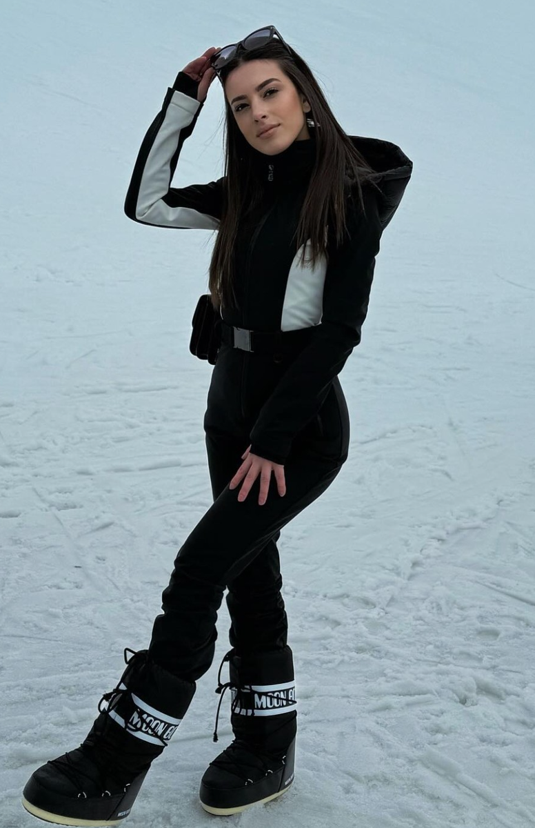 Zara Ski Recco Jumpsuit Windproof Waterproof Black White Size XS M