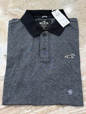 Hollister Mens Polo Shirt Two Tone Grey Epic Flex Stretch Size M