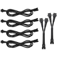 LED Light Extension Wire, 4pcs 3.9ft/47.2 Inch 4 Pin Cable Cords and 2pcs 2