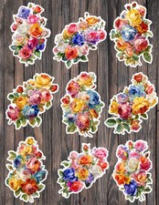 Colorful Bouquet Die Cut Vinyl Stickers Scrapbooking Laptop Waterbottle