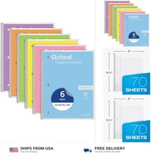 Oxford Spiral Notebook, 1 Subject, College Ruled Paper, 8 x 10-1/2 Inch, Past...