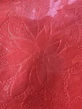 Sultan's Linens Vinyl Tablecloth Flannel Back Christmas Poinsettia 52" x 52” NEW