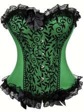 Green Vintage-Inspired Strapless Corset Top Women s Medium Used Green