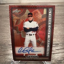 2025 Leaf Baseball Nation Charlie Sheen Auto SMA-CS2 Red Gold Vinyl 1/1