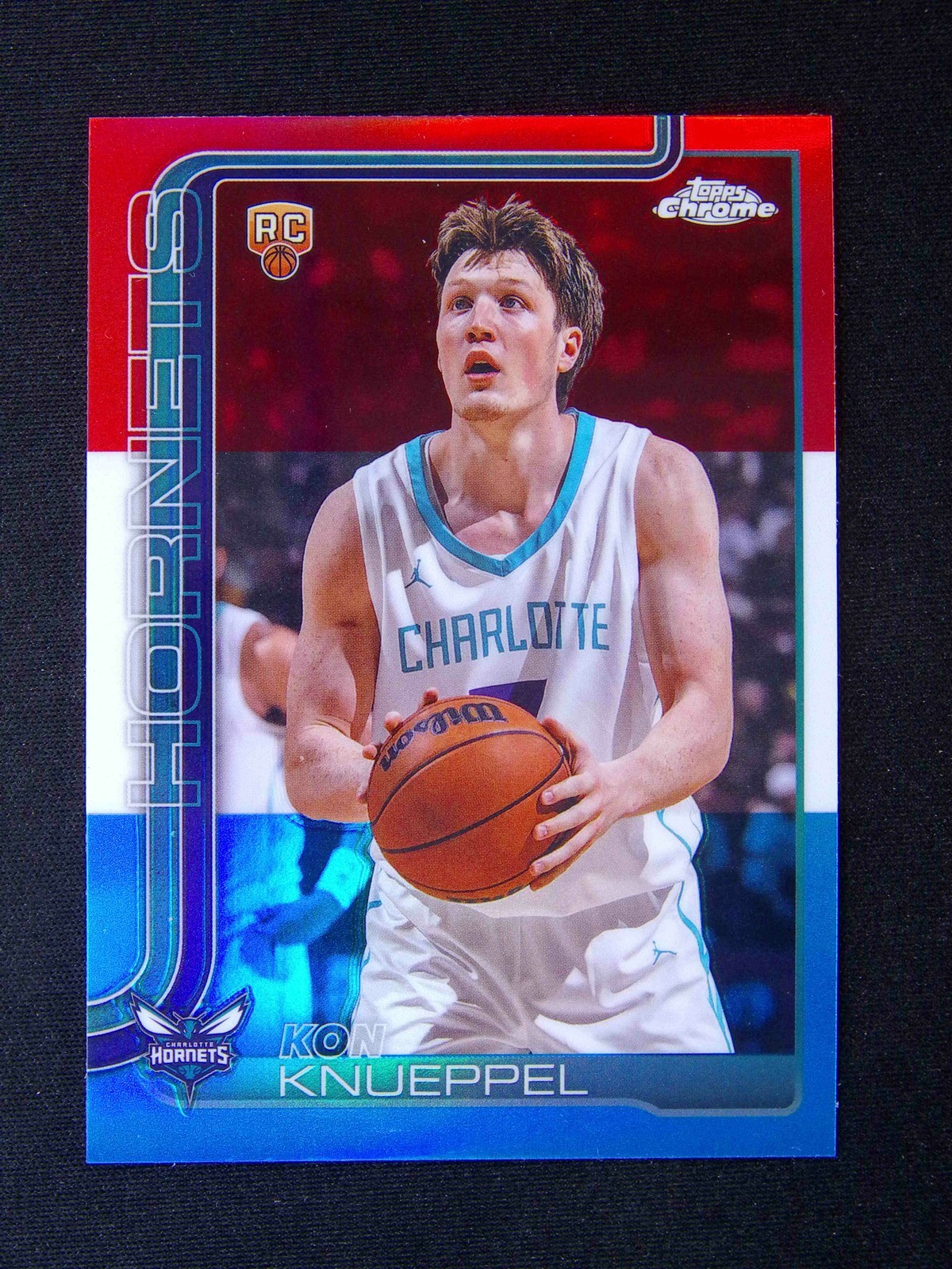 2025-26 Topps Chrome Kon Knueppel #254 RC Rookie Blue/White/Red Refractor