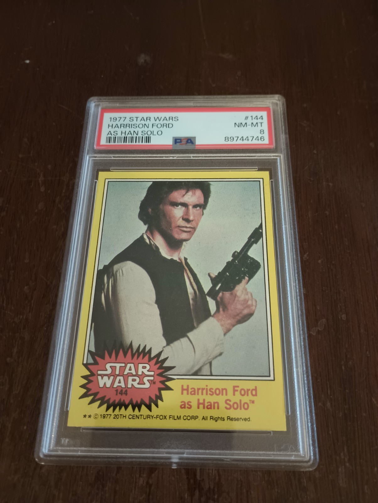 1977 Topps (Star Wars/3rd.Series) #144 Harrison Ford As Han Solo (PSA 8)
