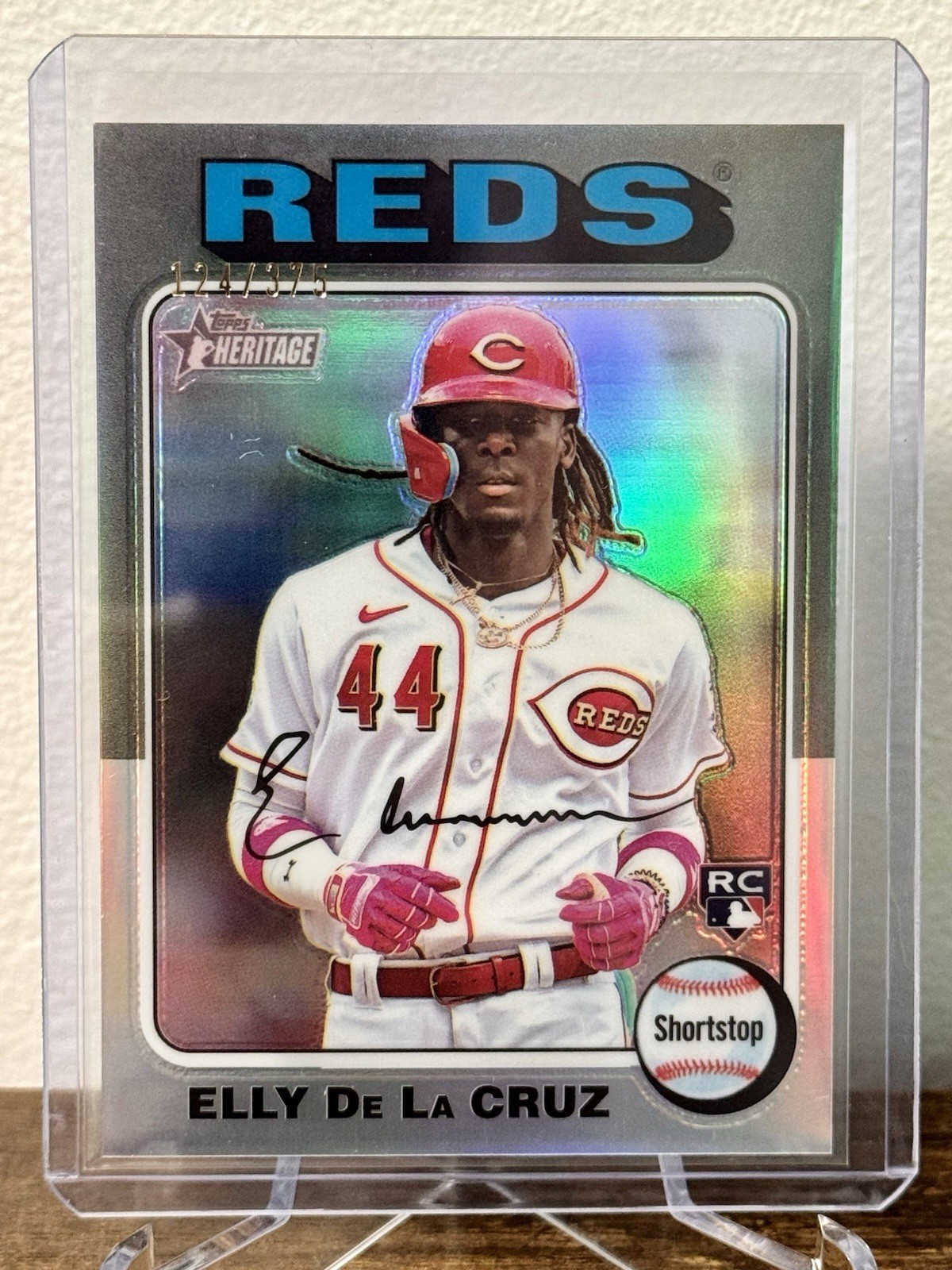 2024 Topps Heritage - Rookies Elly De La Cruz #473 (RC) Chrome Silver 124/375