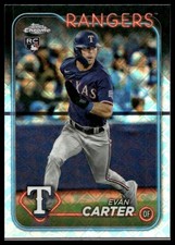 2024 Topps Chrome Logofractor Edition Evan Carter #136 Rookie Texas Rangers RC