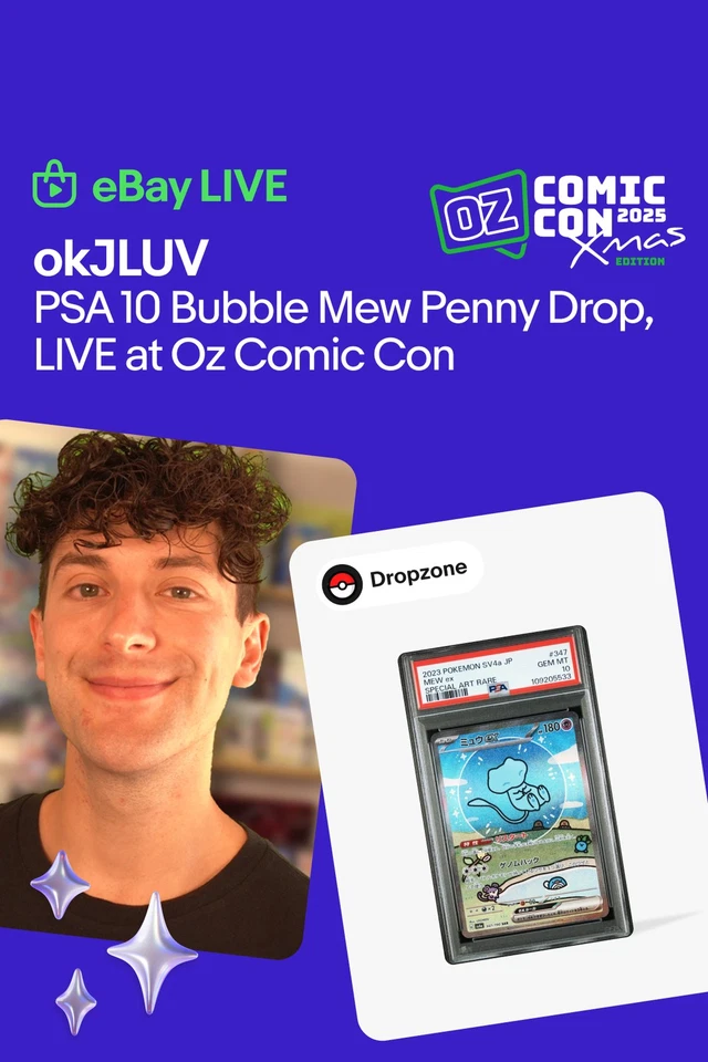 okJLUV, PSA 10 Bubble Mew Penny Drop, LIVE at Oz Comic Con