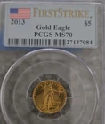 US Mint Gold Eagle 2013 1/10 oz PCGS MS70 Certified Coin #27137084