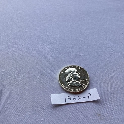 1962 Benjamin Franklin Half Dollar, Proof, Gem BU, Uncirculated, 90% Silver