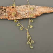 Collana Nappa Stella Celeste Argento Sterling 925 Chiusura Placcata Oro 18K