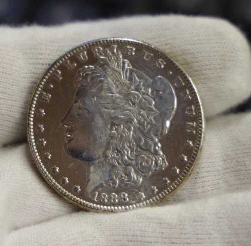 1888 US Morgan Silver Dollar $1 AU Details (Polished)