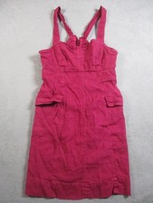 Anthropologie Dress Womens 2 Pink Linen Blend Sundress Strappy Pockets Back Zip